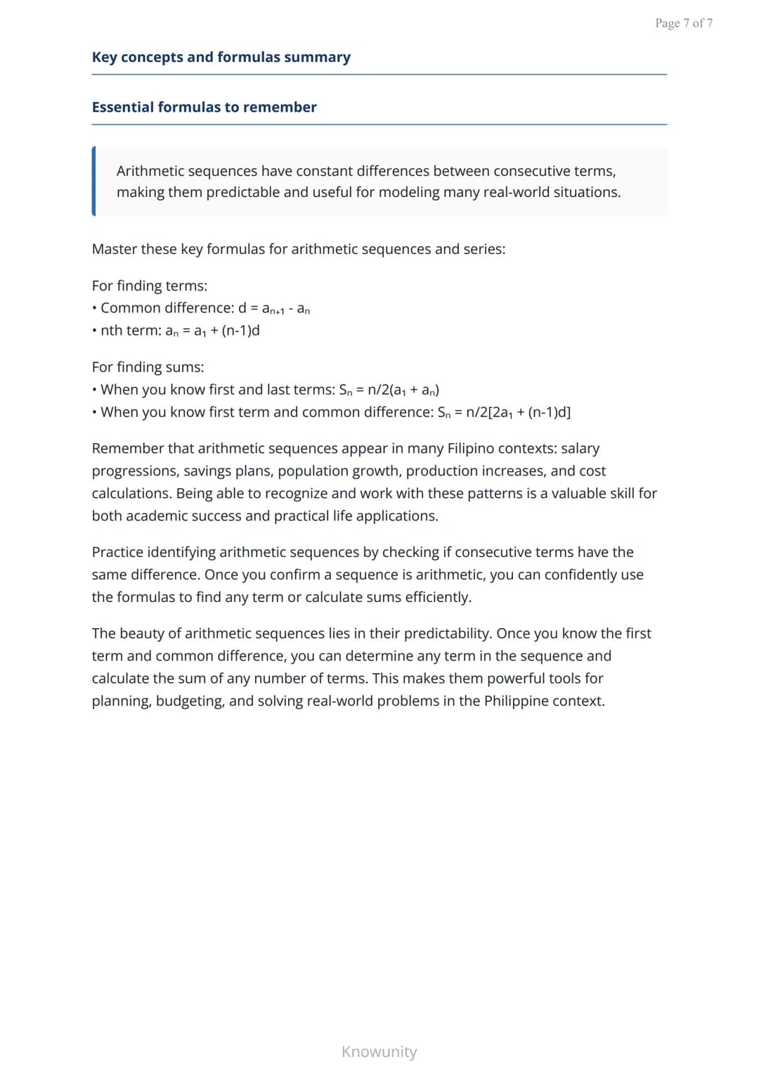 Arithmetic sequences and series: Finding patterns in numbers
Master arithmetic sequences, series, and their real-world
applications
What you