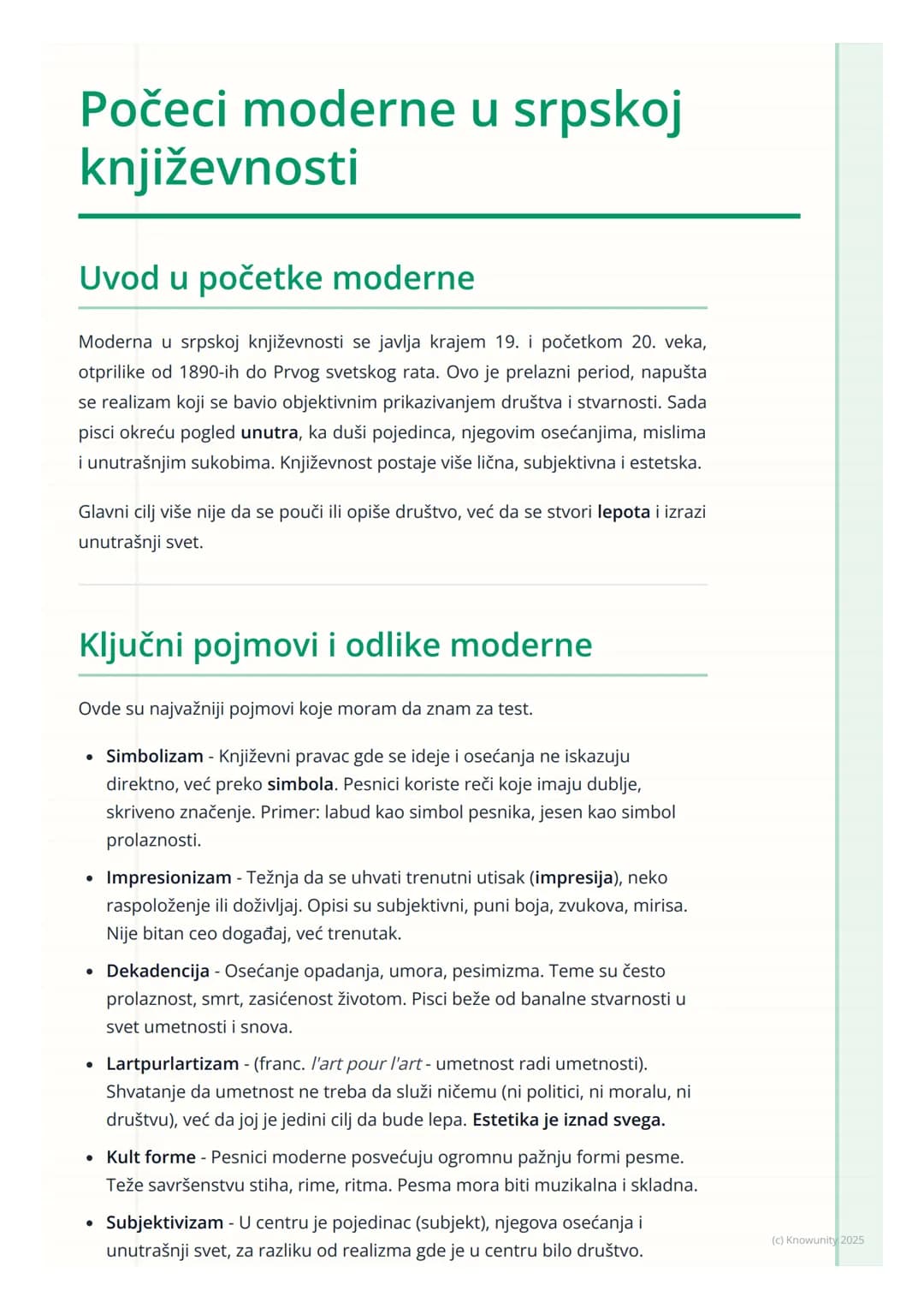 # Počeci moderne u srpskoj
književnosti

## Uvod u početke moderne

Moderna u srpskoj književnosti se javlja krajem 19. i početkom 20. veka,