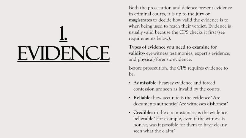 CRIMINOLOGY
UNIT 3: CRIME SCENE
COURTROOM
TO
AC 3.1: Examine information for
validity WHAT SOURCES
OF
INFORMATION
DO I NEED TO
LOOK AT?
For 