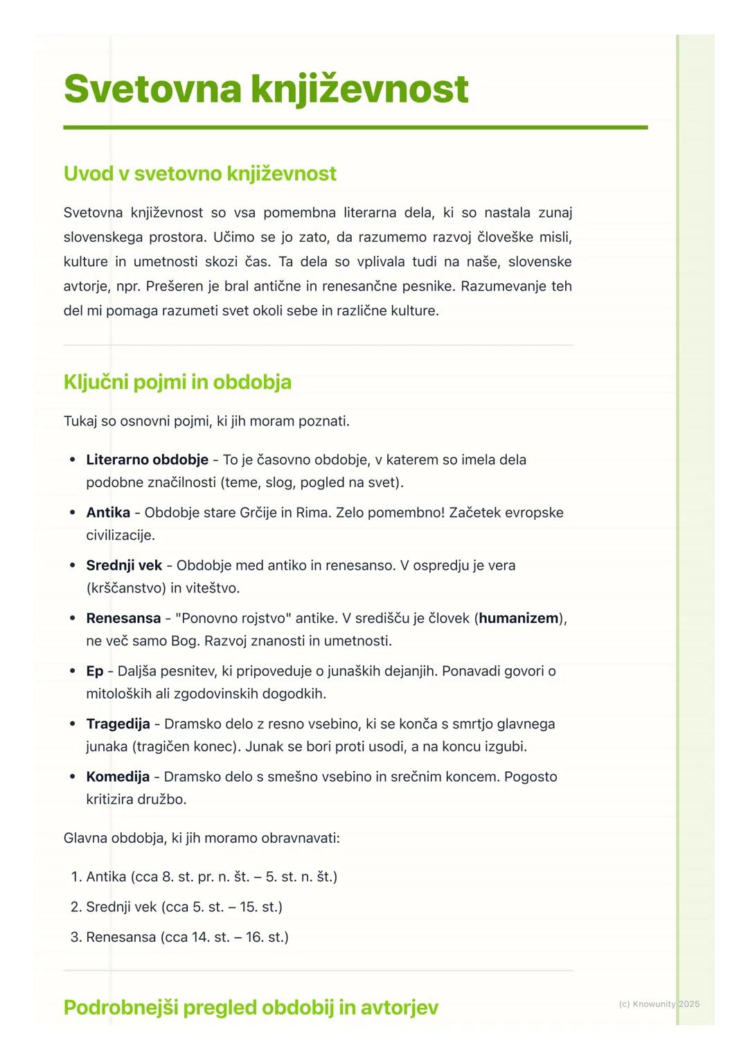 # Svetovna književnost

Uvod v svetovno književnost

Svetovna književnost so vsa pomembna literarna dela, ki so nastala zunaj
slovenskega pr