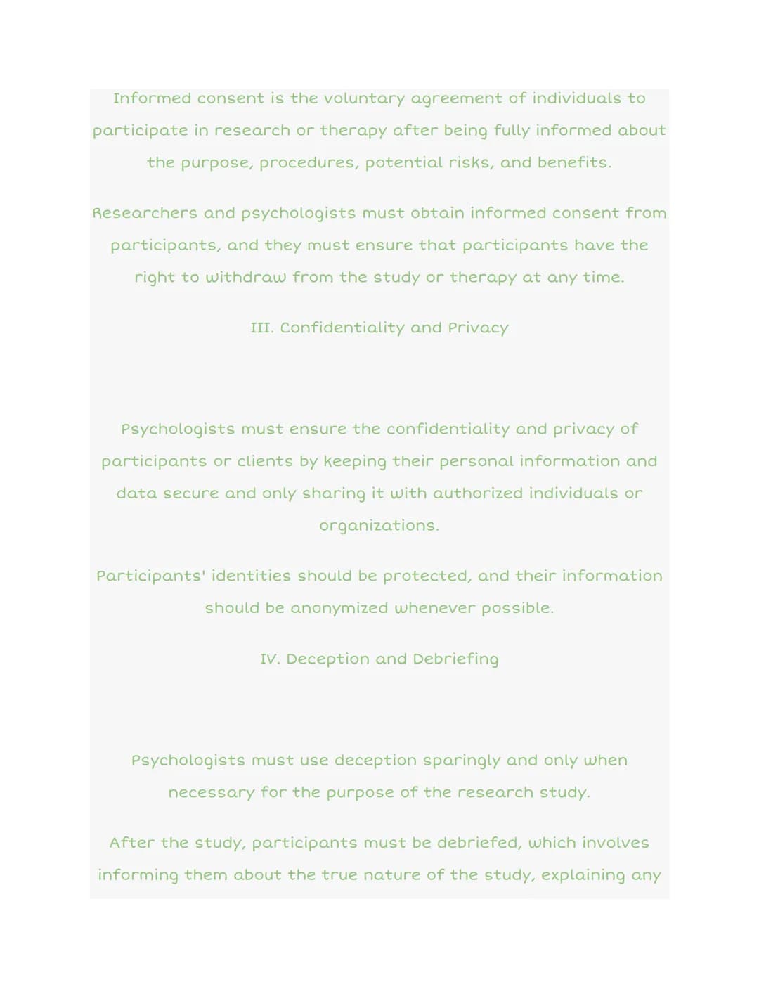 1.6 Ethical Guidelines in Psychology
Info
I understand
I. Introduction to Ethical Guidelines
Ethical guidelines in psychology outline the pr