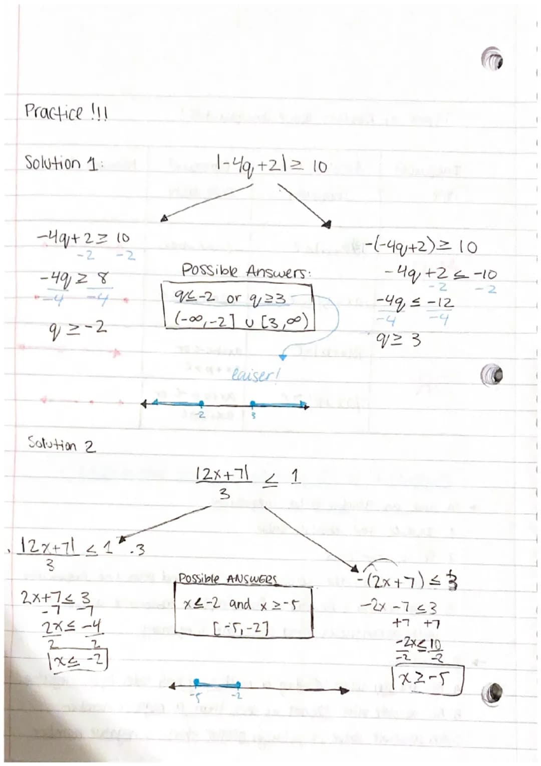 Absolute value notes Day 1
1. Absolute value of a number is the distance from 0 on a
number line. It represents positive distance without di