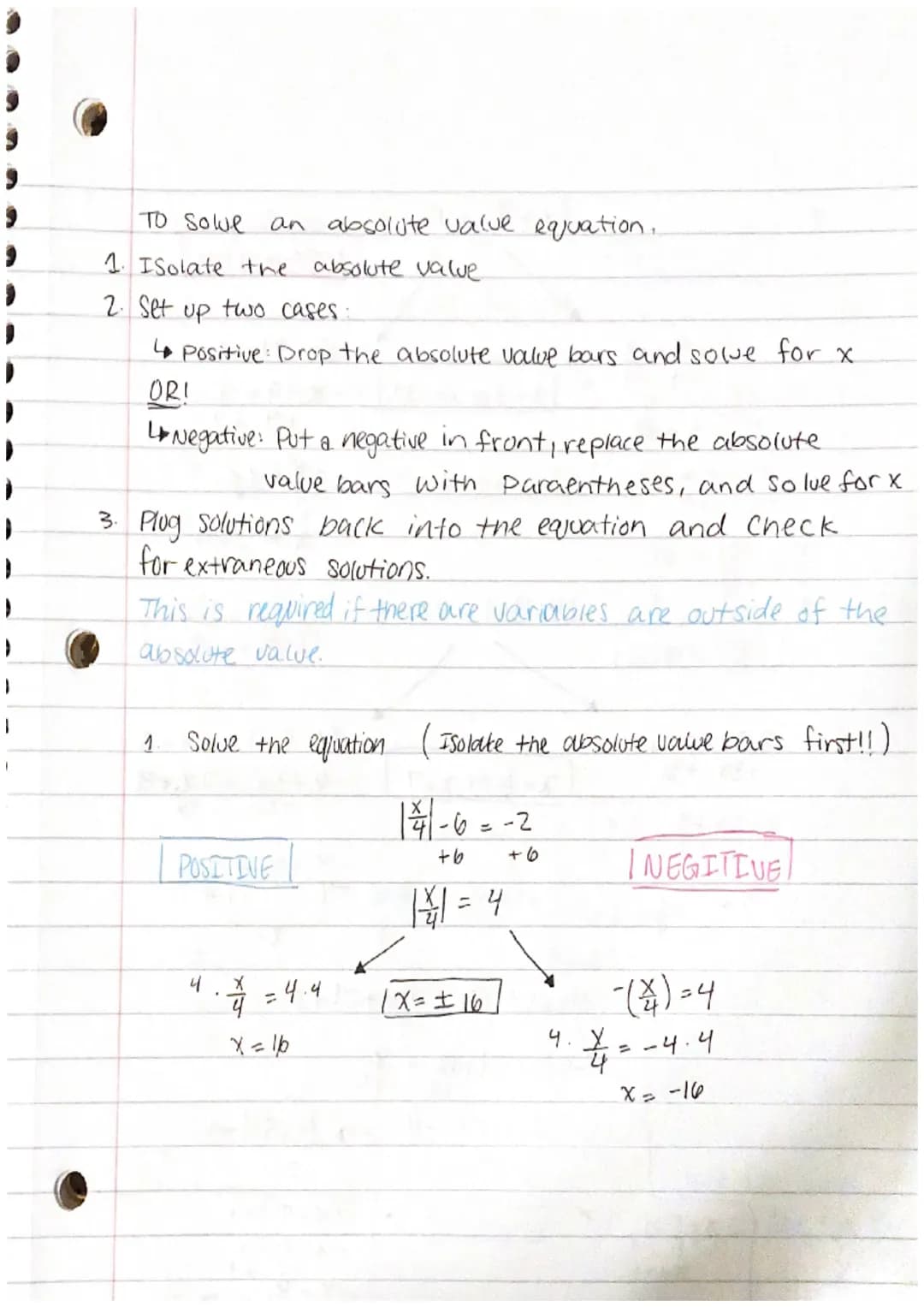 Absolute value notes Day 1
1. Absolute value of a number is the distance from 0 on a
number line. It represents positive distance without di