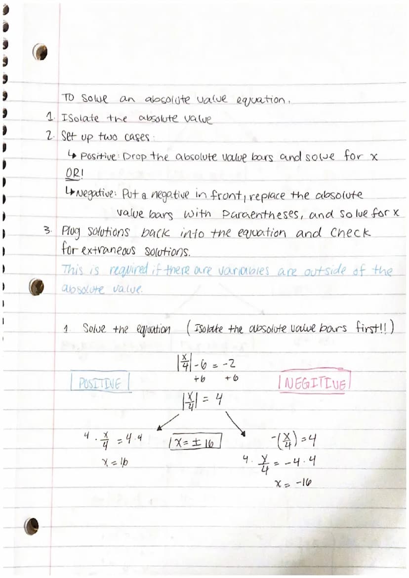 Absolute value notes Day 1
1. Absolute value of a number is the distance from 0 on a
number line. It represents positive distance without di