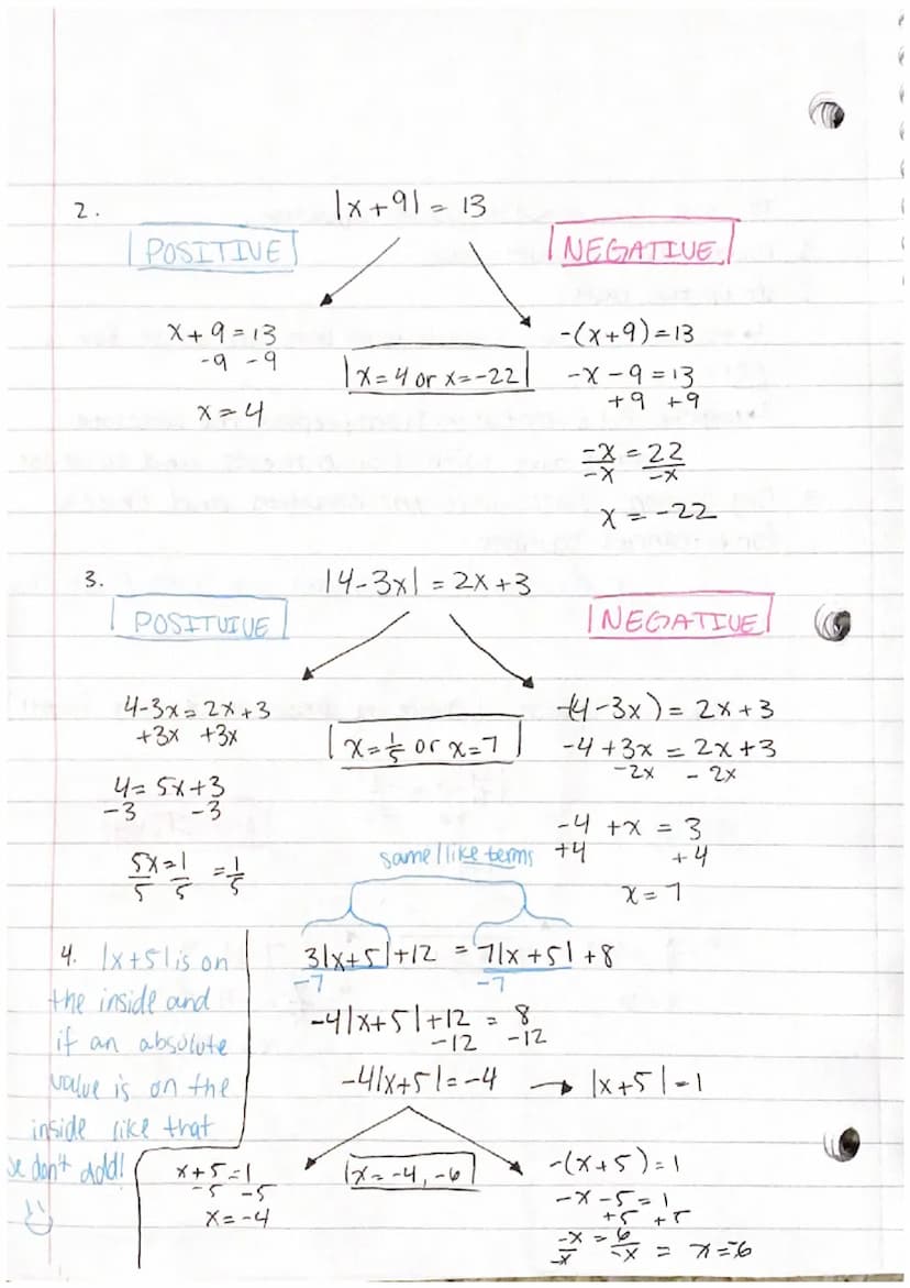 Absolute value notes Day 1
1. Absolute value of a number is the distance from 0 on a
number line. It represents positive distance without di