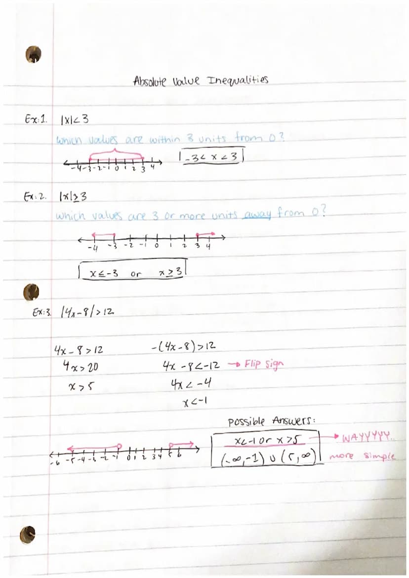 Absolute value notes Day 1
1. Absolute value of a number is the distance from 0 on a
number line. It represents positive distance without di