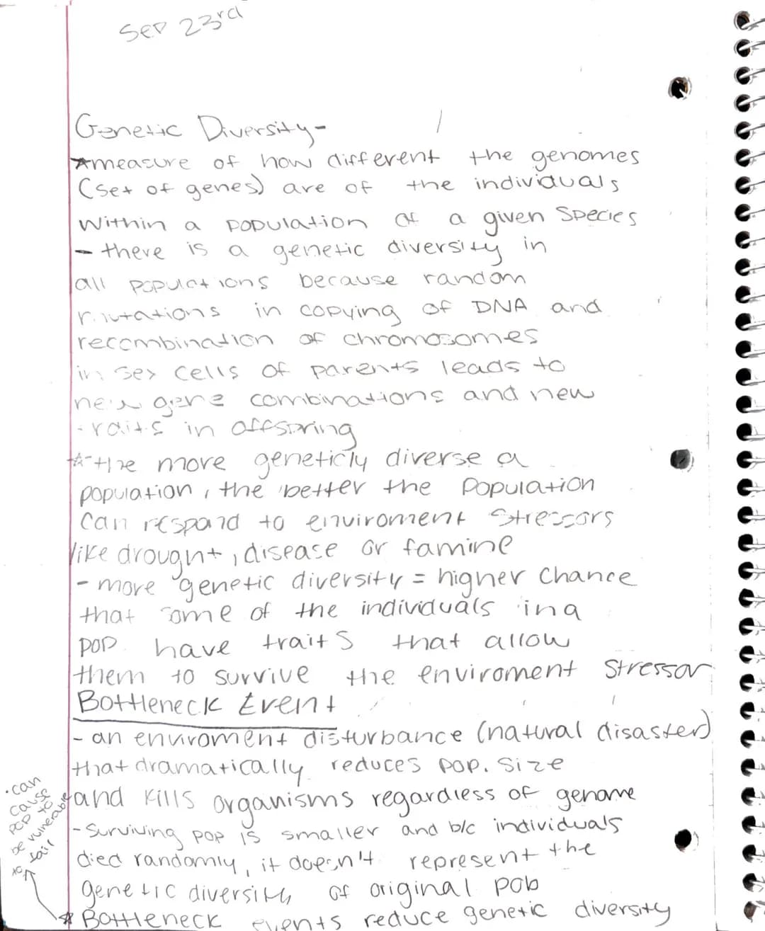 measure
Sep 23rd
Unit 2
measure
Biodiversity Basics
diversity of
life forms in an
-
ecosystem; measured
ecosystem diversity: the number
of d