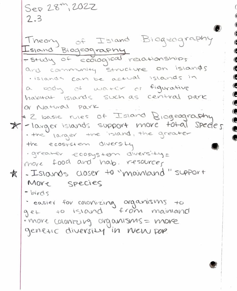 measure
Sep 23rd
Unit 2
measure
Biodiversity Basics
diversity of
life forms in an
-
ecosystem; measured
ecosystem diversity: the number
of d