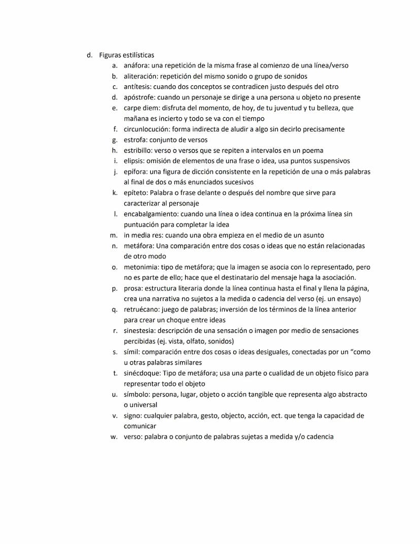 Guía de estudio - Examen Semestral 2022-23
I.
II.
Autores, obras, épocas y movimientos literarios:
a. Ver esquema de las obras
b. Saber de q