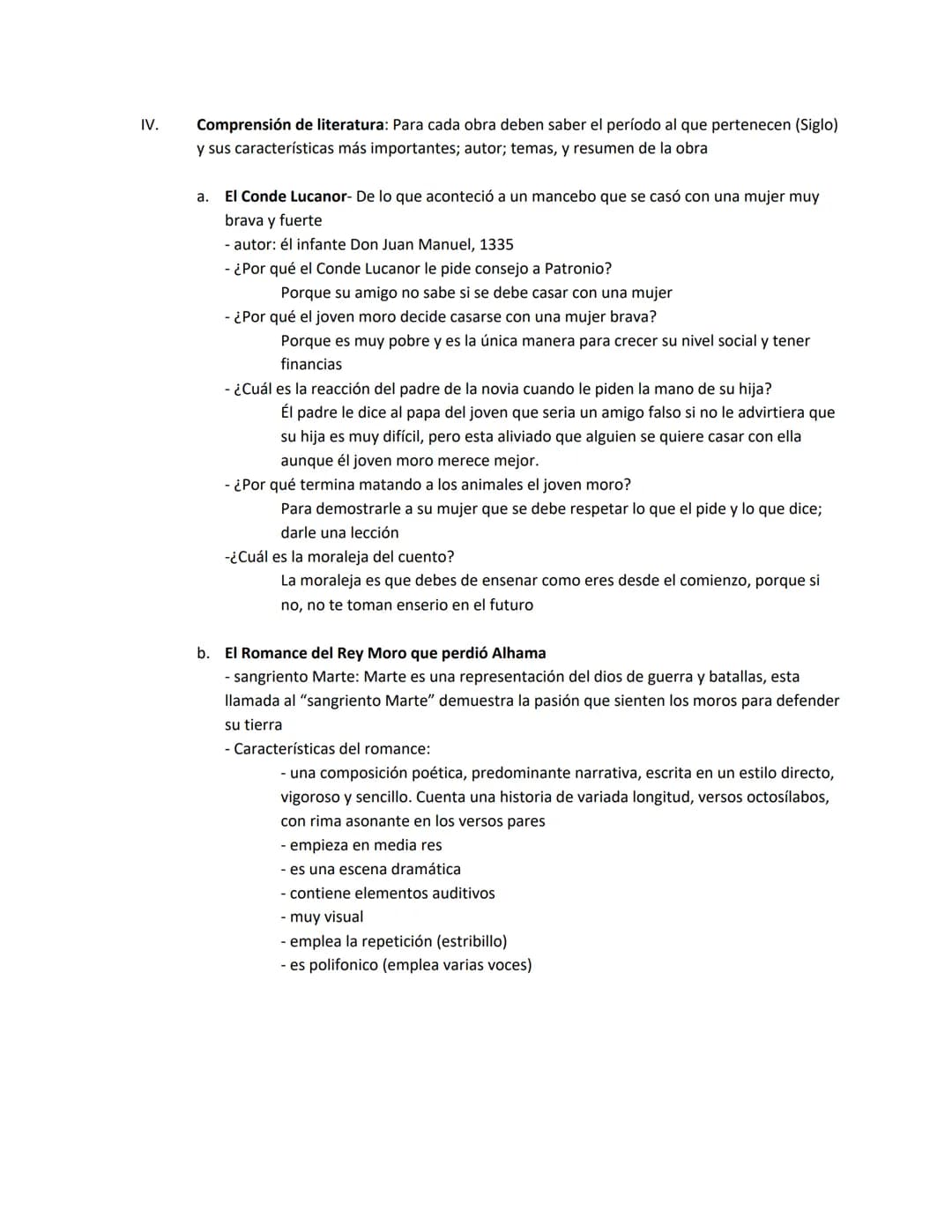 Guía de estudio - Examen Semestral 2022-23
I.
II.
Autores, obras, épocas y movimientos literarios:
a. Ver esquema de las obras
b. Saber de q