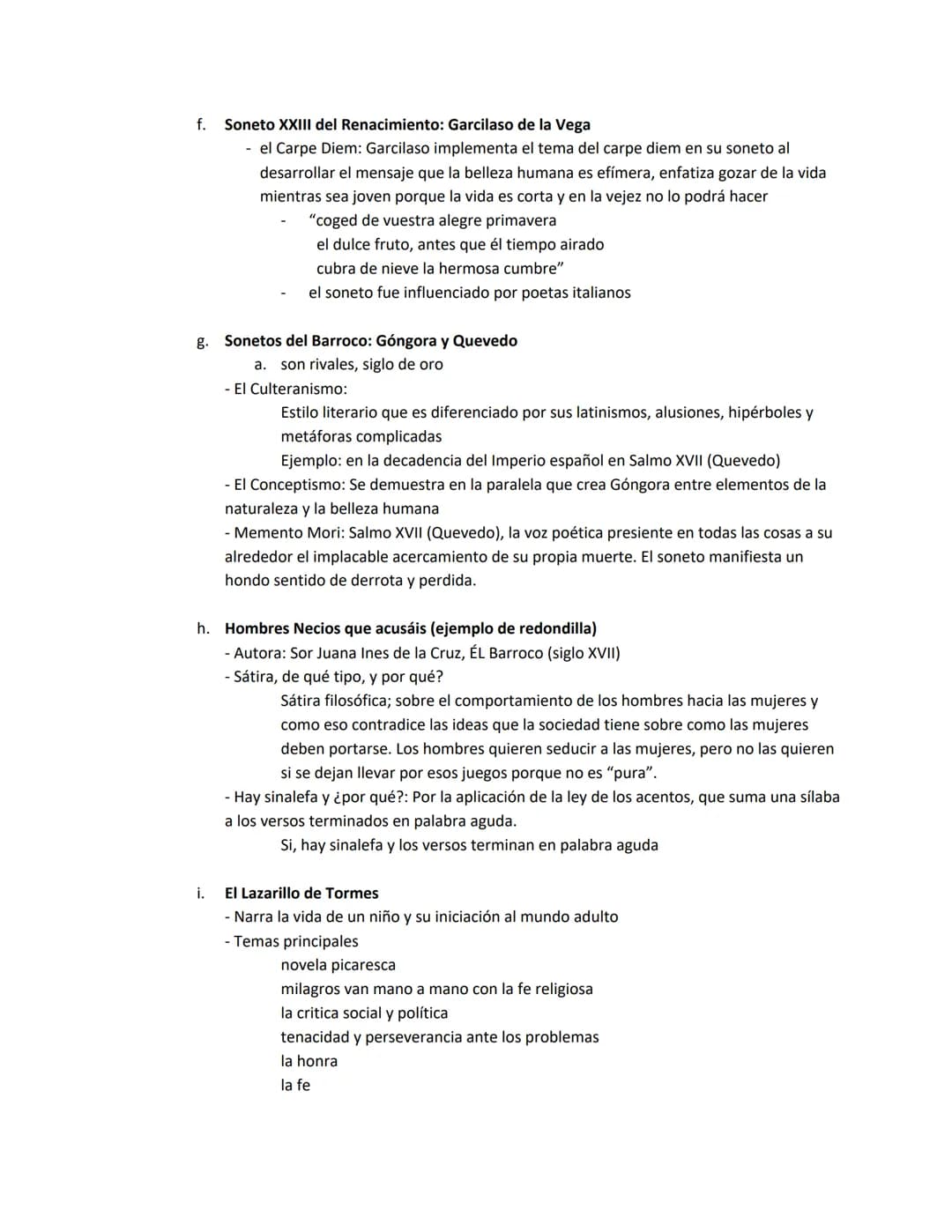 Guía de estudio - Examen Semestral 2022-23
I.
II.
Autores, obras, épocas y movimientos literarios:
a. Ver esquema de las obras
b. Saber de q