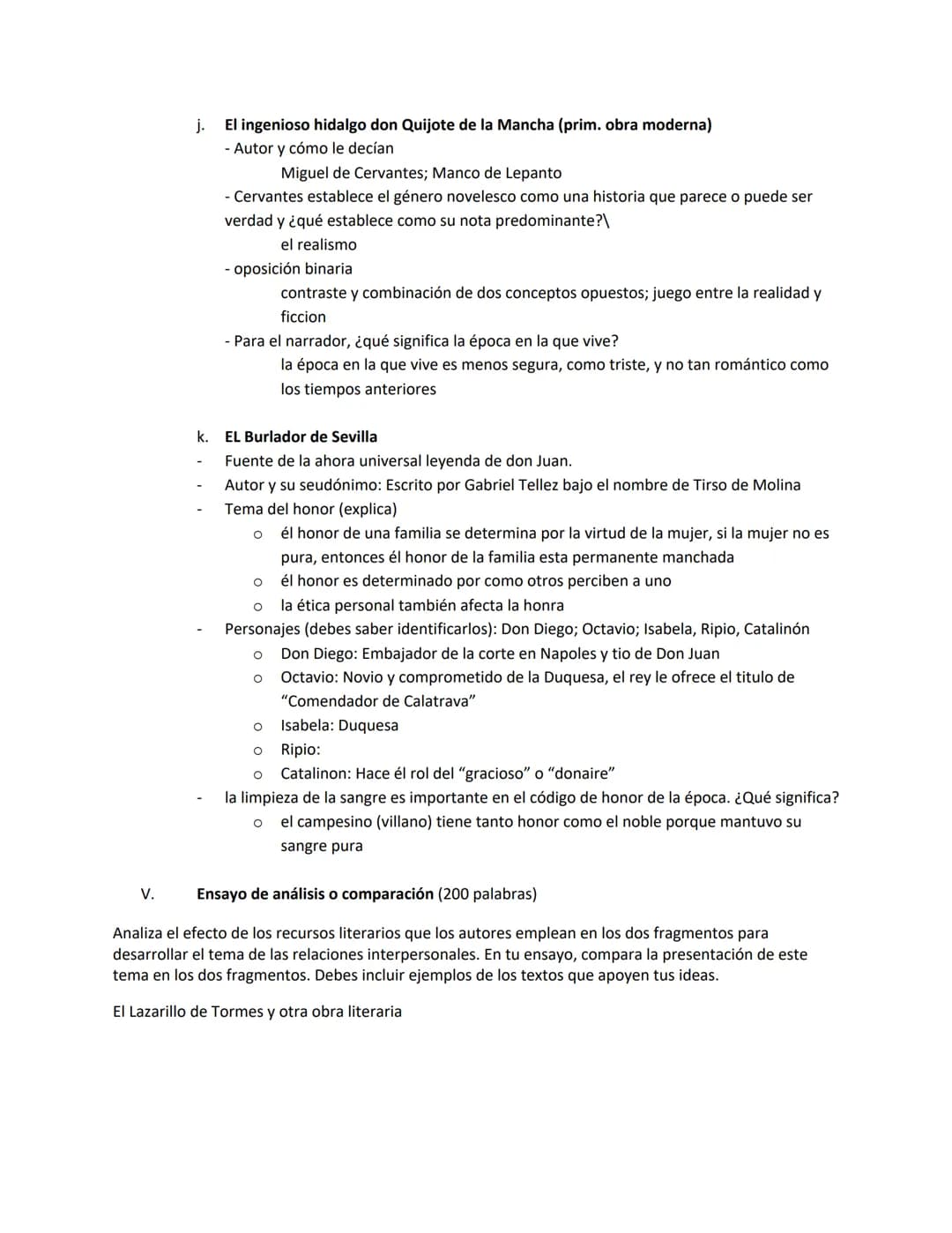 Guía de estudio - Examen Semestral 2022-23
I.
II.
Autores, obras, épocas y movimientos literarios:
a. Ver esquema de las obras
b. Saber de q