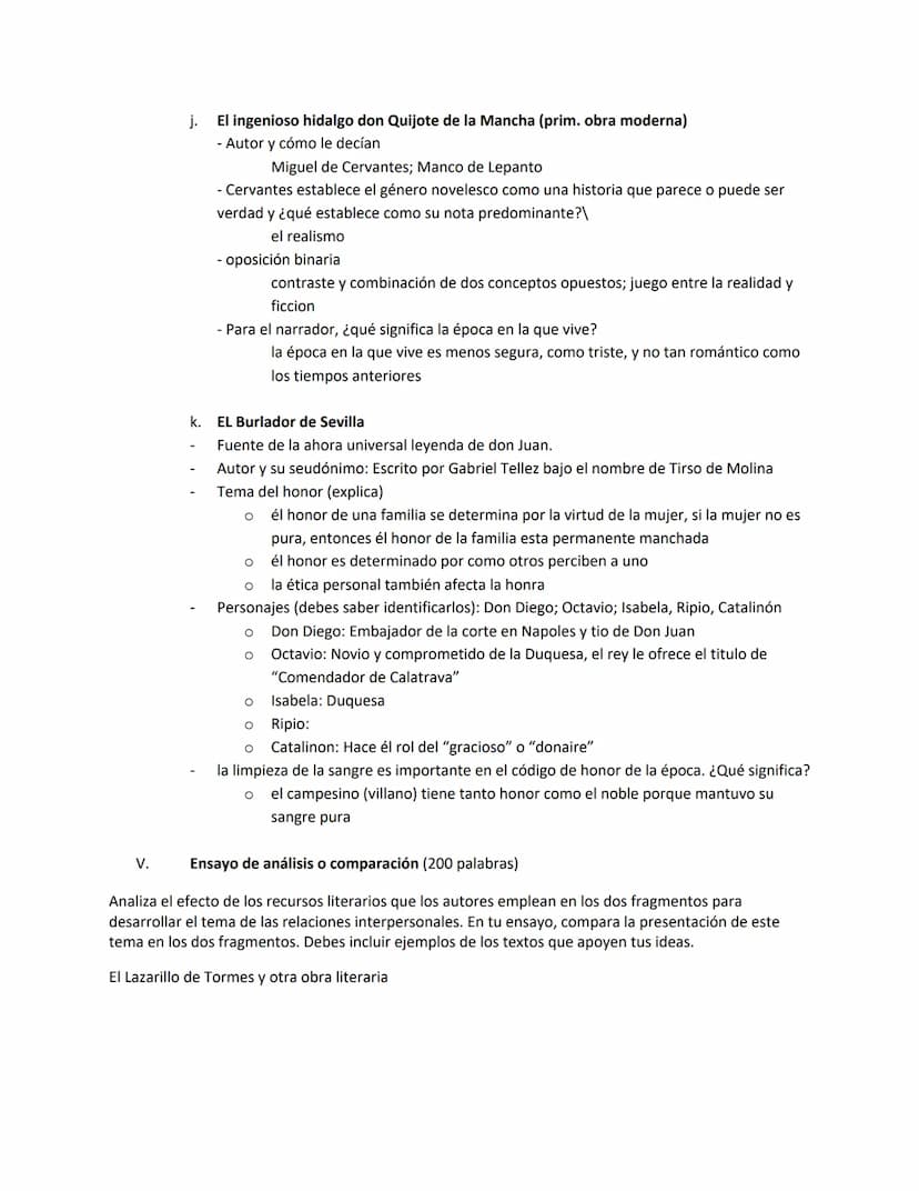 Guía de estudio - Examen Semestral 2022-23
I.
II.
Autores, obras, épocas y movimientos literarios:
a. Ver esquema de las obras
b. Saber de q