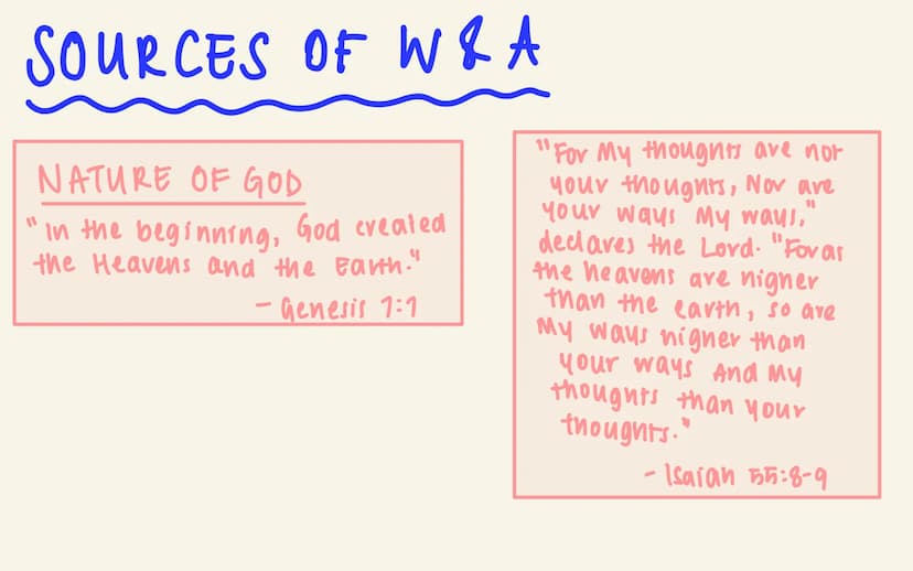 RE: REVISION (CHRISTIANITY)
МІКА РРОСT02 christianity
TOPICS:
→Atonement & Salvation
Nature of God
→ Incarnation
Key words
SOURCES OF W&A
IN