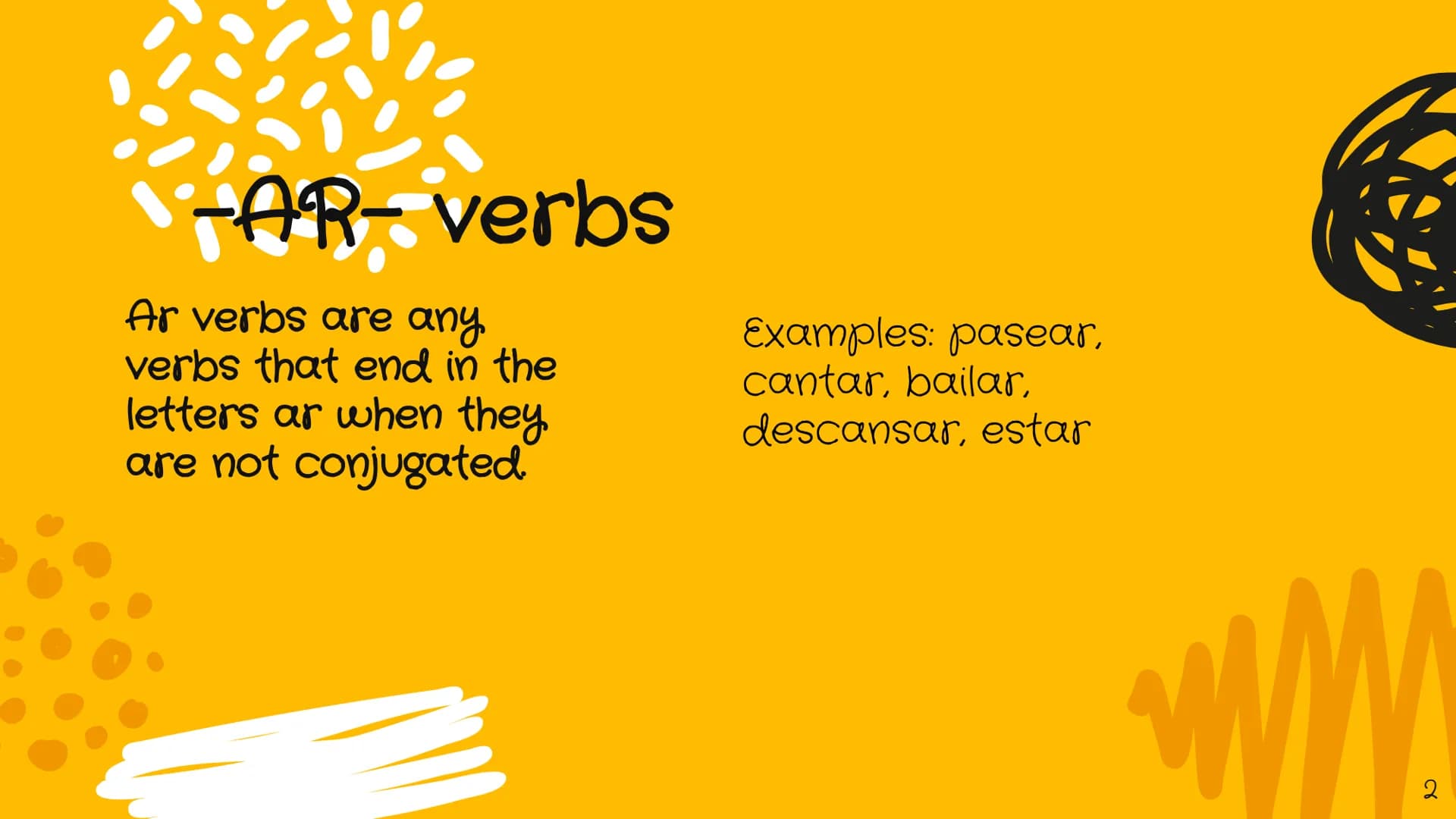 ¿Quieres comer en el restaurante
nuevo?
¡Si Quiero comer en el restaurante
nuevo!
WW
8 ar
er
ir
Yo (I) Tú (you
Inf.
Sing.)
-0-
-0-
-0-
-as-
