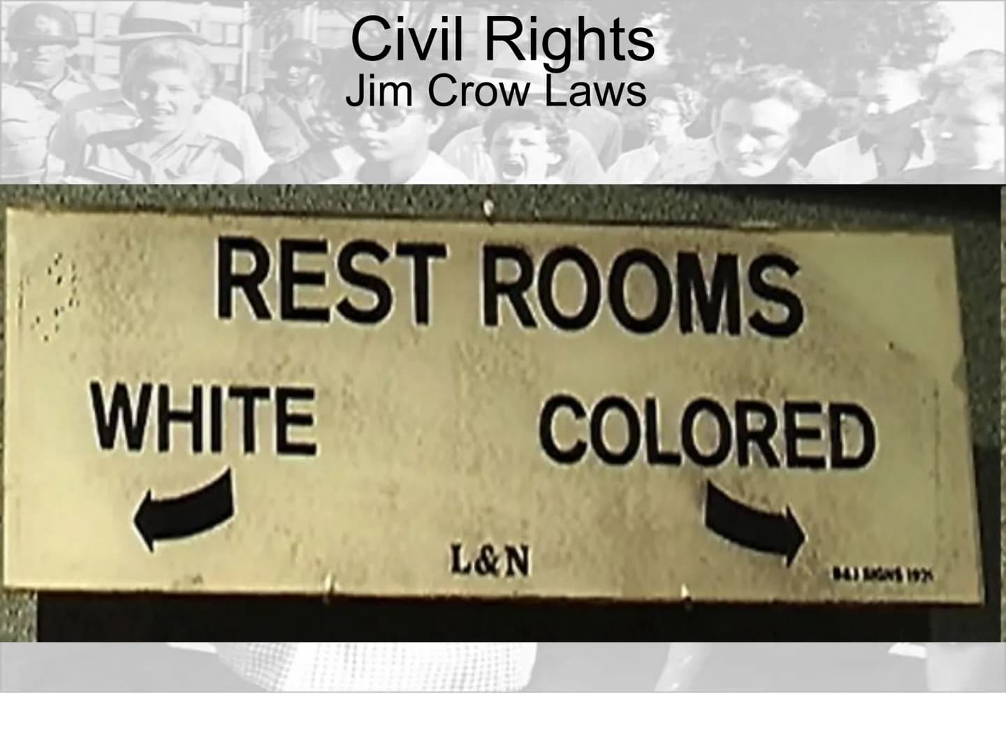 5
Civil Rights Civil Rights
Plessy v. Ferguson (1896)
WHITE
WAITING ROOM
A landmark United States Supreme Court decision upholding the
const