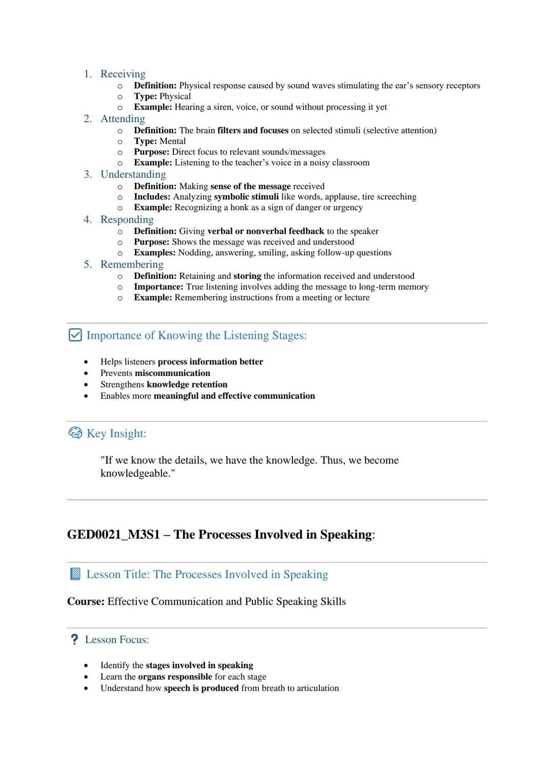 GED0021_M1S2_Three Pillars in Communication":
Lesson Title: Three Pillars in Communication
Course: Effective Communication and Public Speaki
