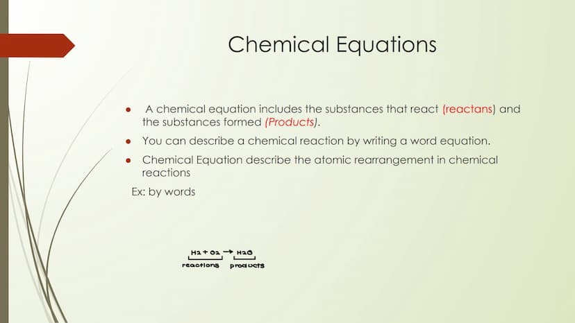 Chemical Reactions and
Balancing What Chemical Reactions around me?
What is a chemical reaction?
During a chemical reaction, chemical bonds 