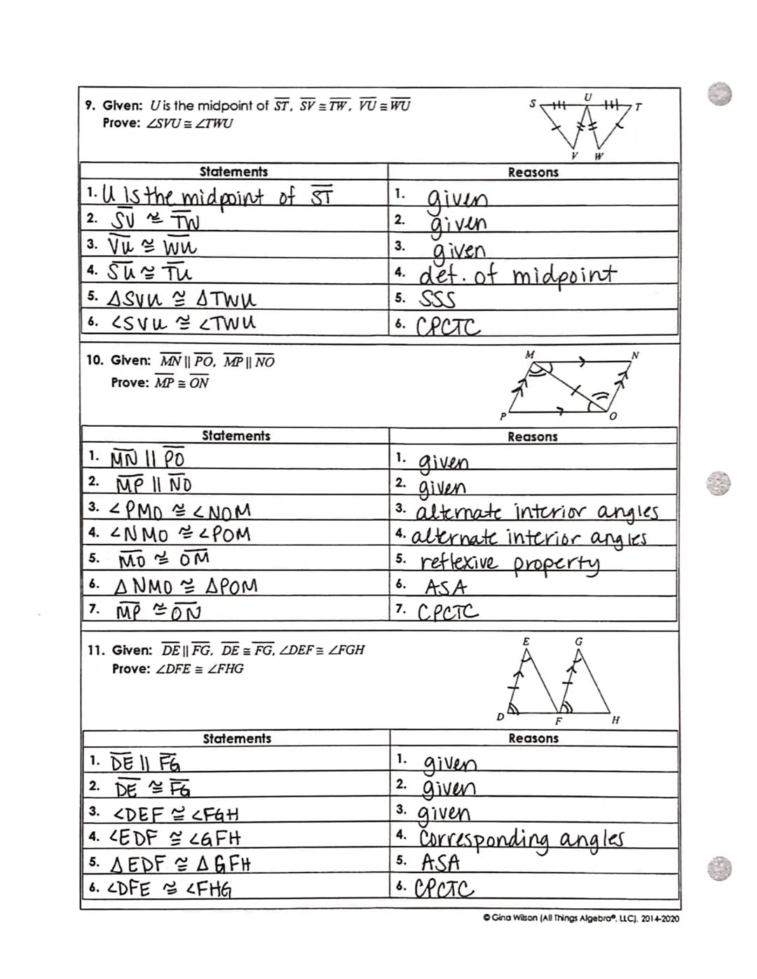 


<p>** This is a 2-page document! **</p>
<h2 id="trianglecongruenceproofsreviewquestions">Triangle Congruence Proofs Review Questions</h2>