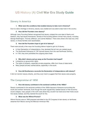 Know US History (A) Civil War Era Study Guide thumbnail