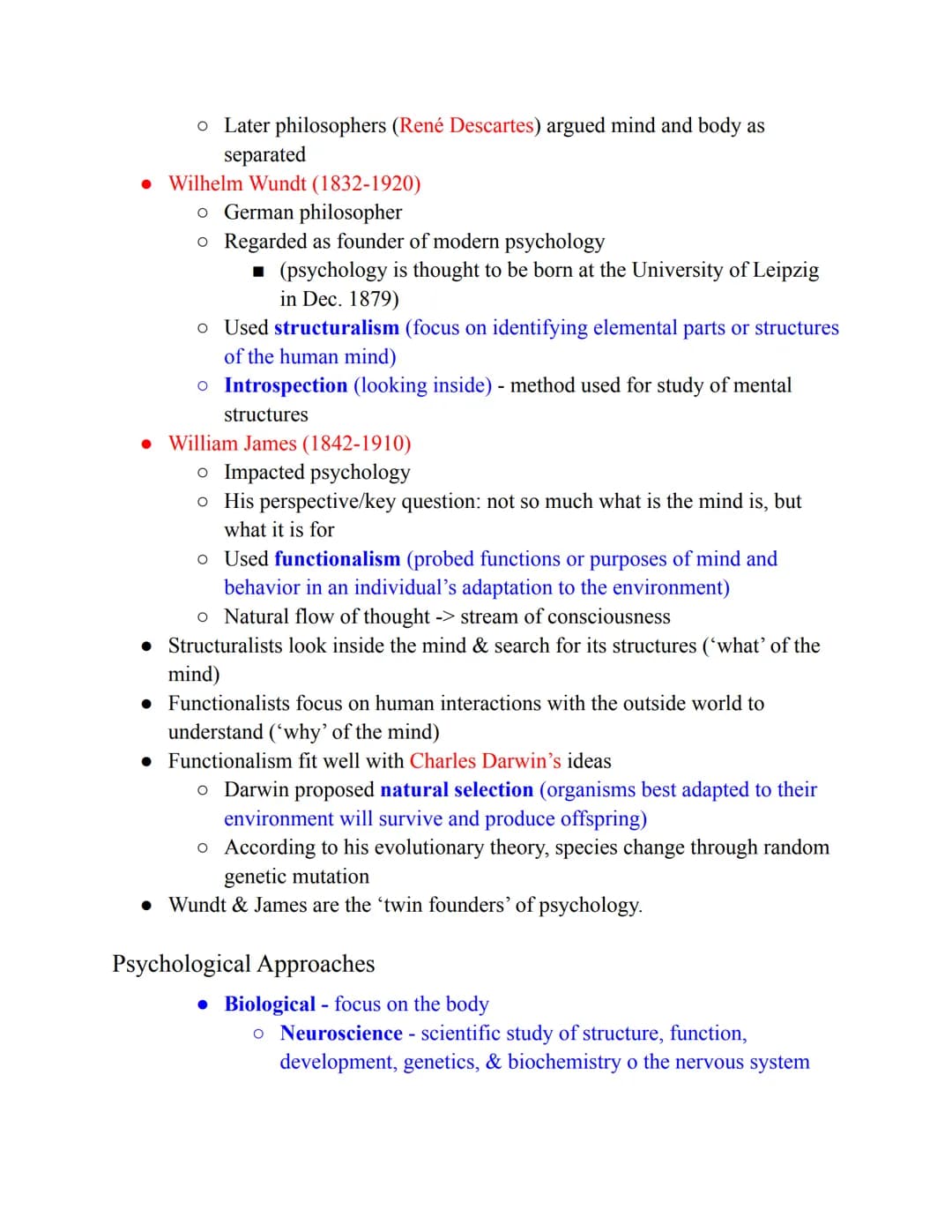 Key
Definitions
People
Ch. 1: The Science of Psychology
Defining Psychology & Exploring Its Roots
• Psychology - the scientific study of beh