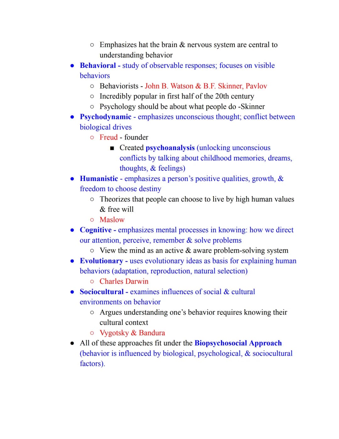 Key
Definitions
People
Ch. 1: The Science of Psychology
Defining Psychology & Exploring Its Roots
• Psychology - the scientific study of beh