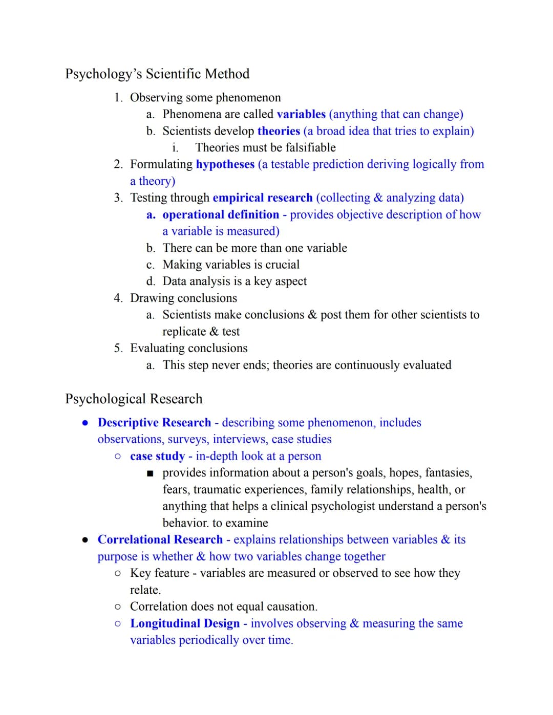 Key
Definitions
People
Ch. 1: The Science of Psychology
Defining Psychology & Exploring Its Roots
• Psychology - the scientific study of beh