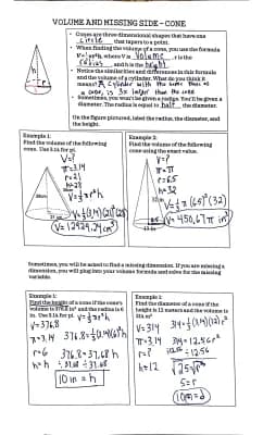 Know Finding missing side & Volumes  -cones thumbnail