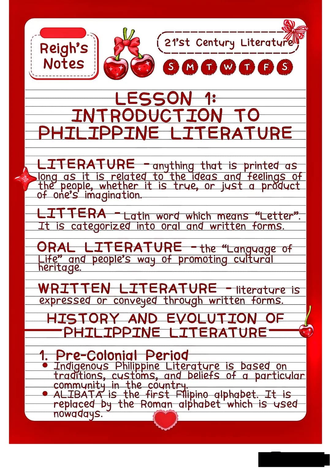 21’st Century Lit (Lesson 1) 