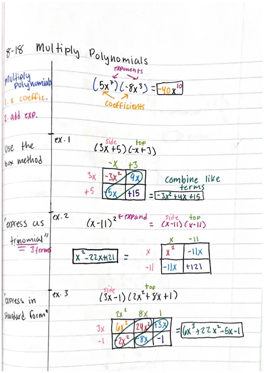 How to Multiply Polynomials with the Box Method