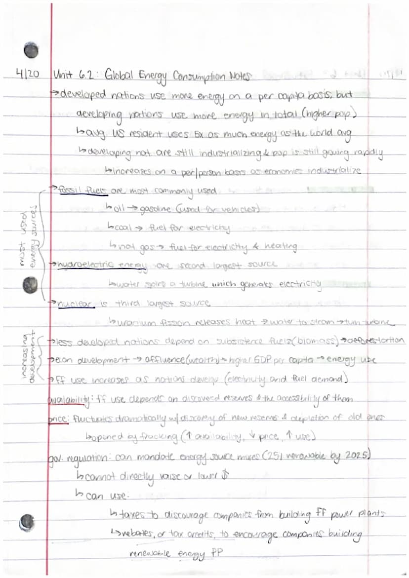 Unit 6.1: Renewable Vs. Nonrenewable Energy Sources Notes
Renewable: can be replenished naturally, at or near rate of consumption.
→depleted