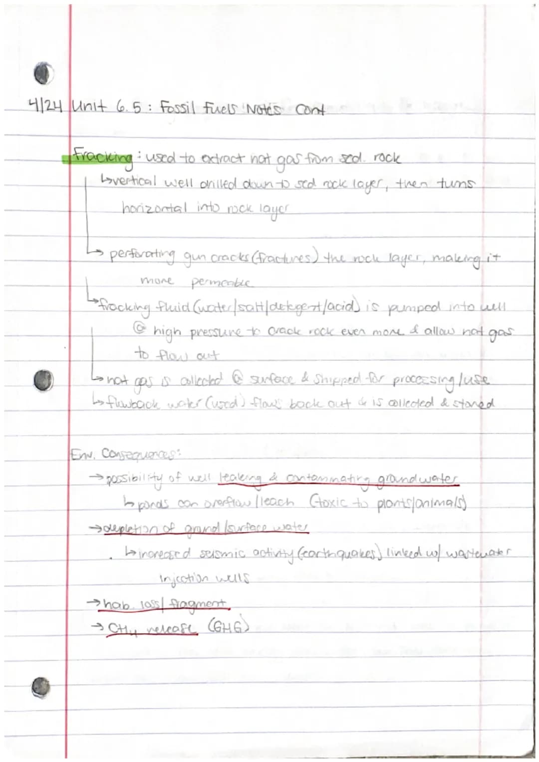Unit 6.1: Renewable Vs. Nonrenewable Energy Sources Notes
Renewable: can be replenished naturally, at or near rate of consumption.
→depleted