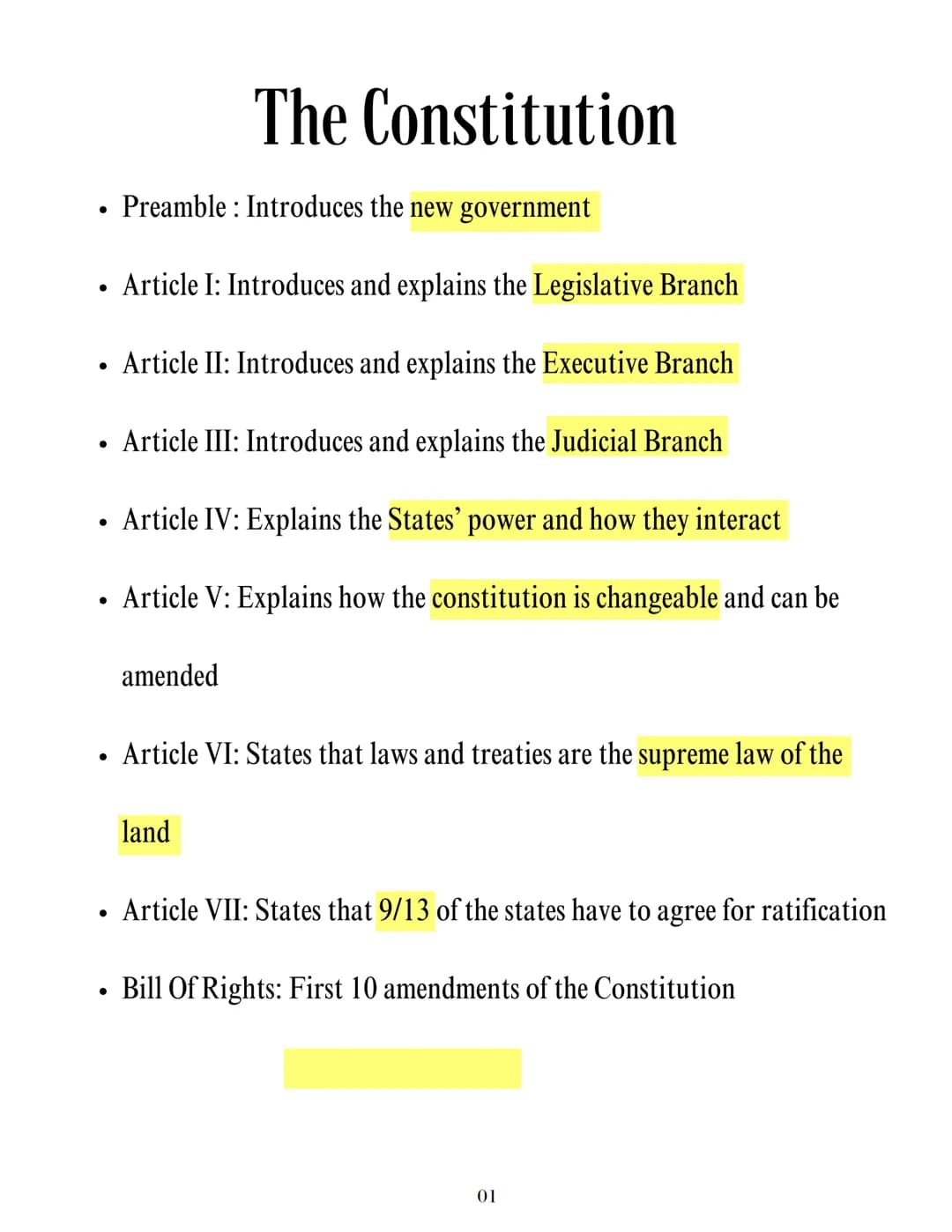 The Three Branches Of
Government
Constitution......
Legislative Branch.…........
Executive Branch...…......
Judicial Branch...........
..01

