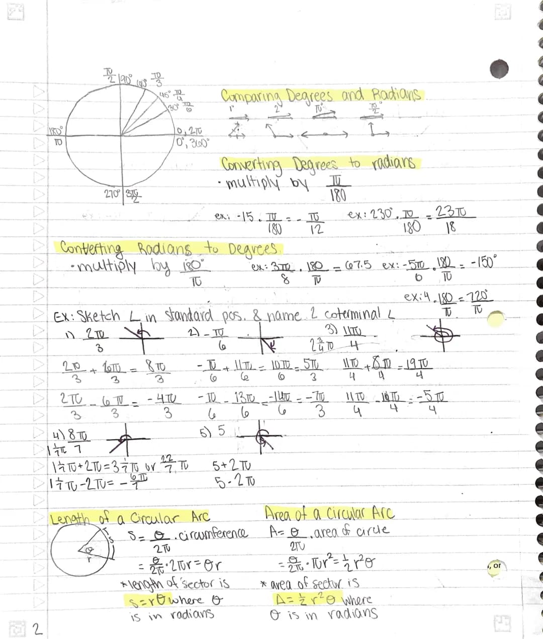 Chapter 6: Trigonometry Right Triangle Approach
6.1
Angle Measure
terminal
Standard Position = vertex on origin, initial side on positive X-