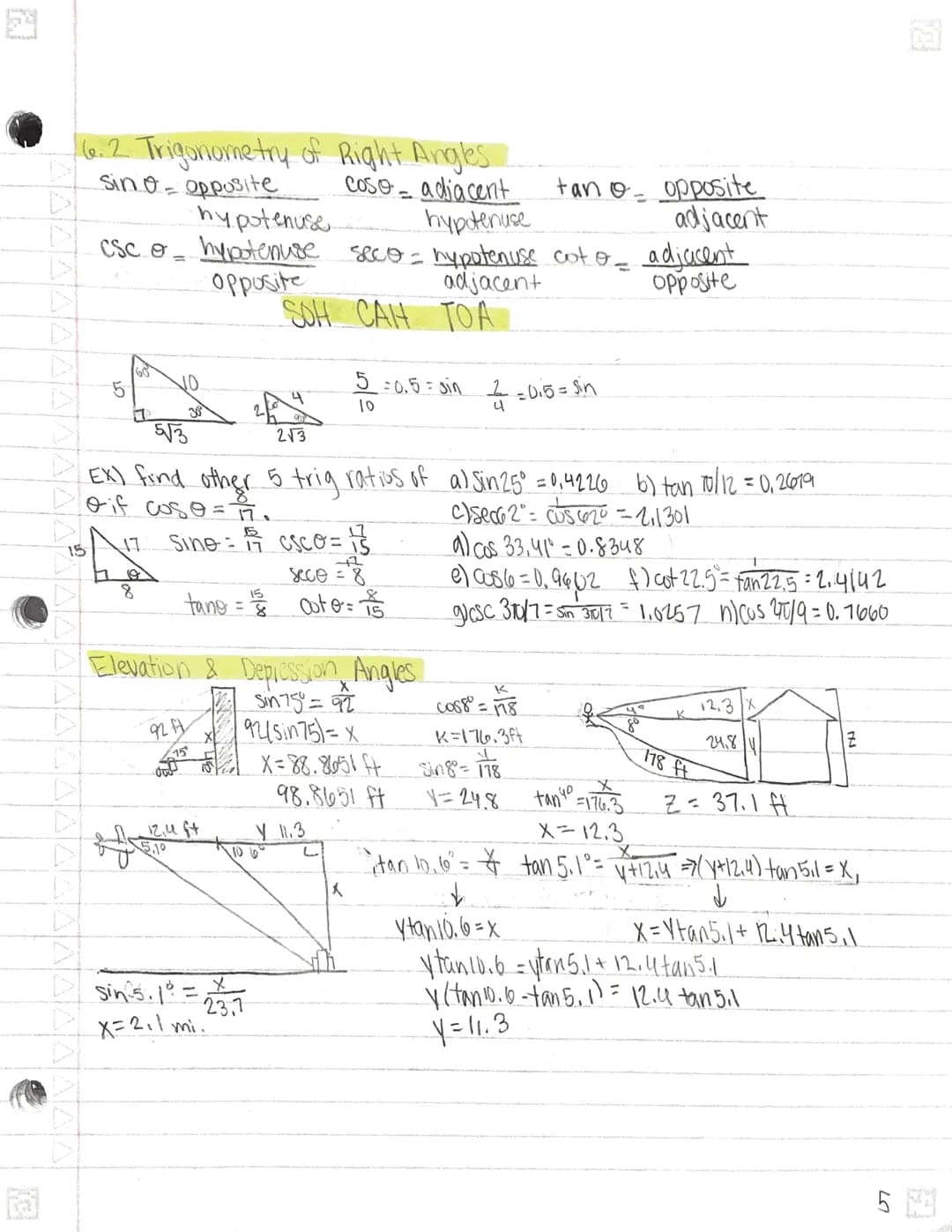 Chapter 6: Trigonometry Right Triangle Approach
6.1
Angle Measure
terminal
Standard Position = vertex on origin, initial side on positive X-