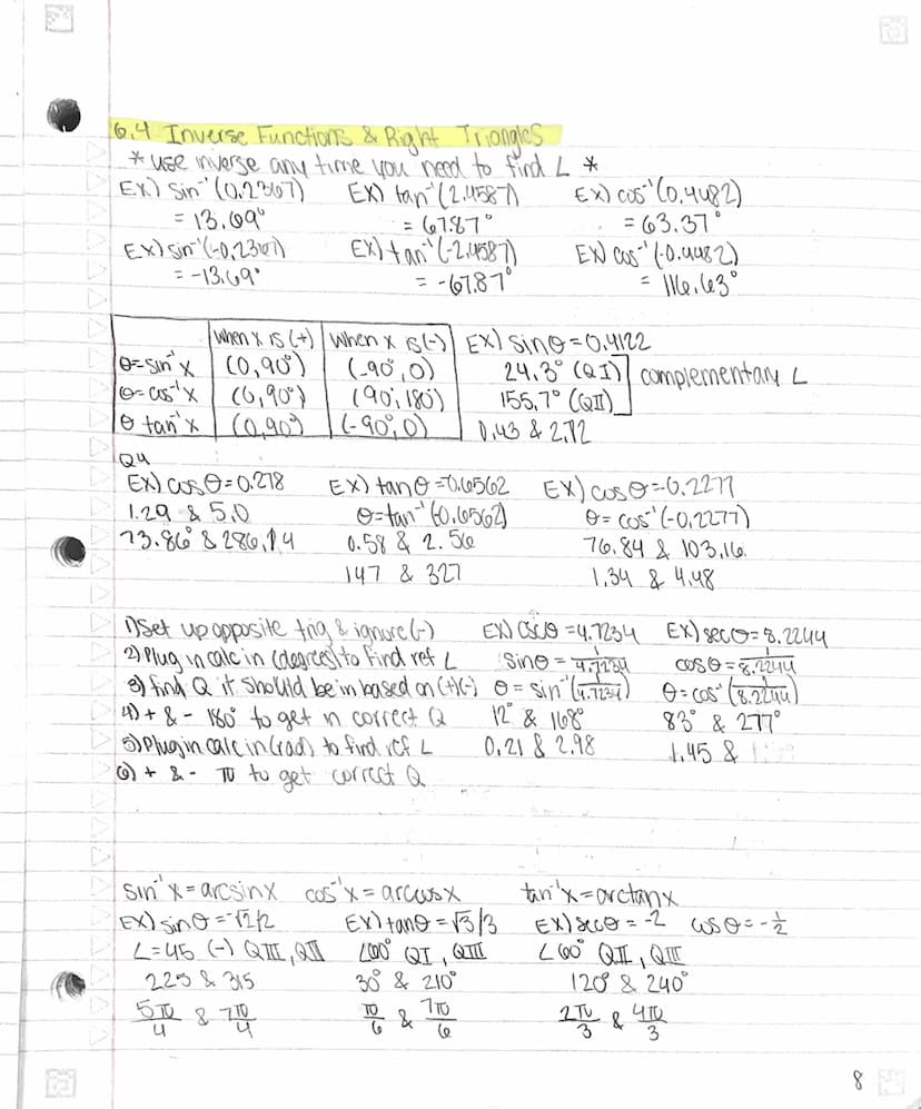 Chapter 6: Trigonometry Right Triangle Approach
6.1
Angle Measure
terminal
Standard Position = vertex on origin, initial side on positive X-