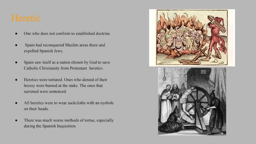 Conflict Absolism
in Europe 1550-1715
Chapter 5 Europe in Crisis
Lesson 1 Heretic
One who does not conform to established doctrine.
Spain ha