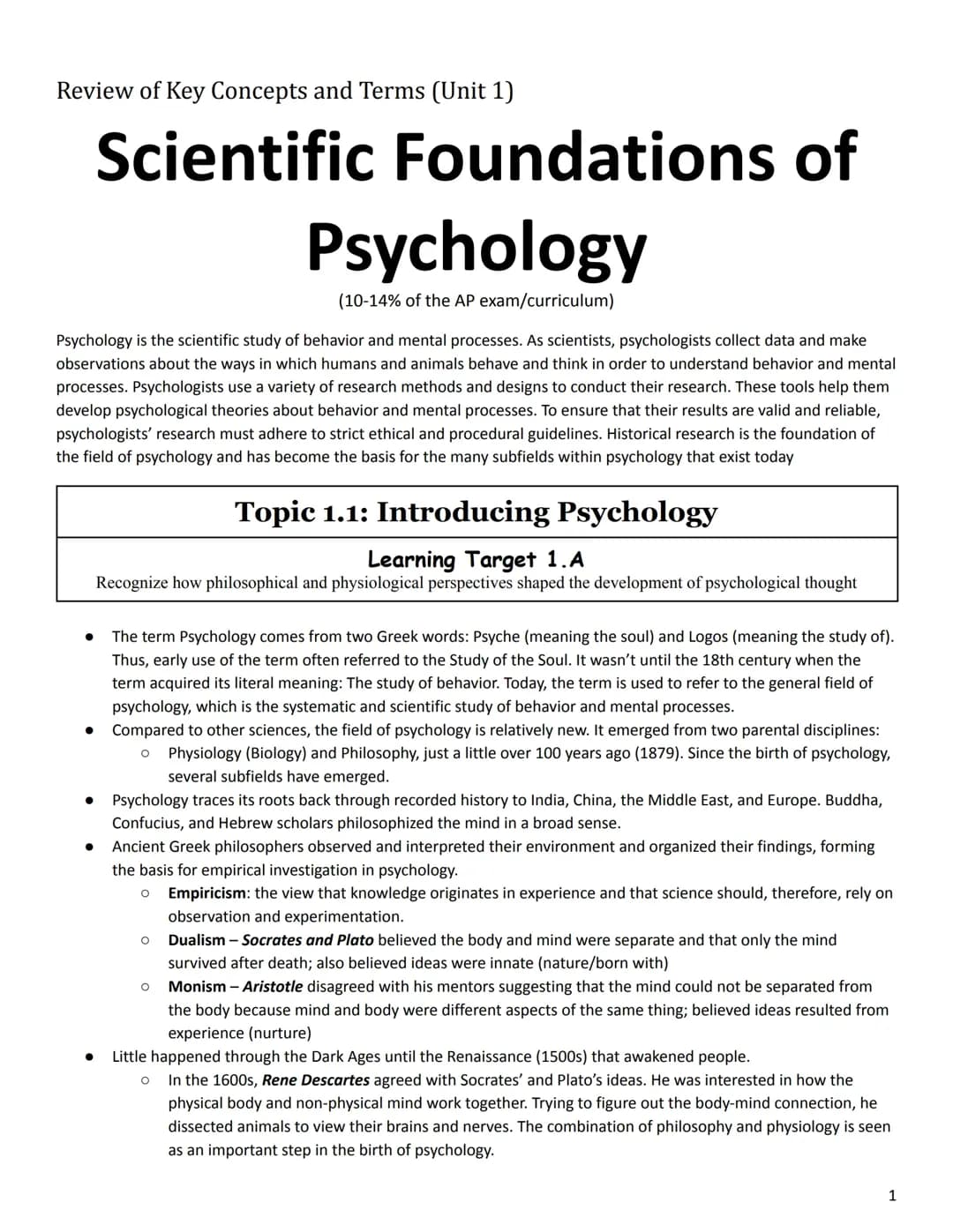Understanding Psychology: From Ancient Thinkers to the AP Exam