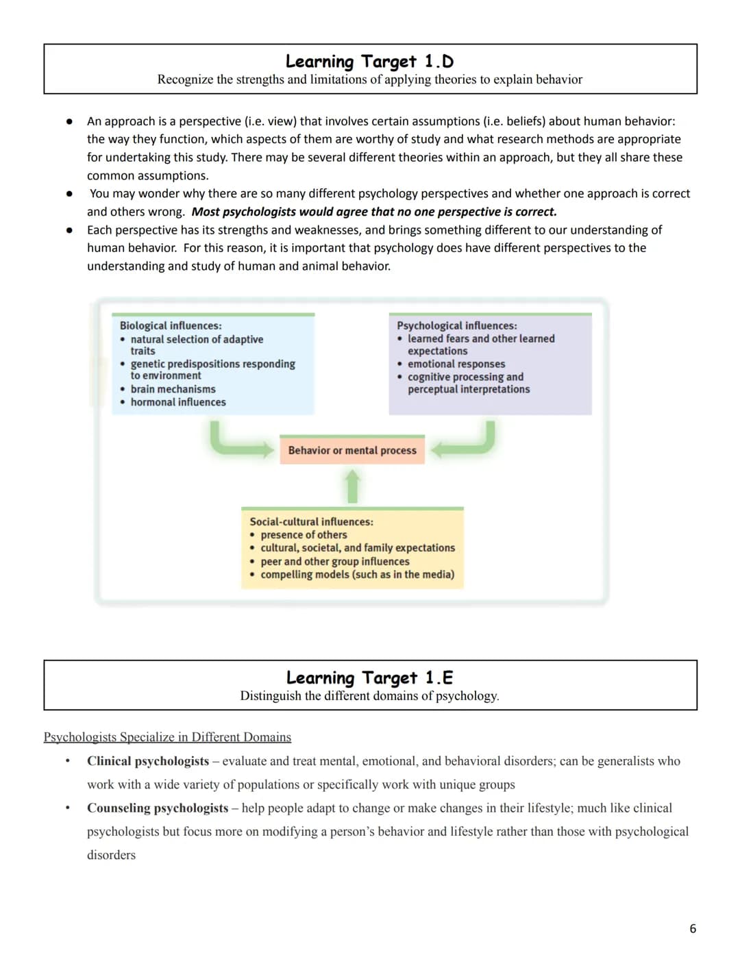 Review of Key Concepts and Terms (Unit 1)
Scientific Foundations of
Psychology
(10-14% of the AP exam/curriculum)
Psychology is the scientif