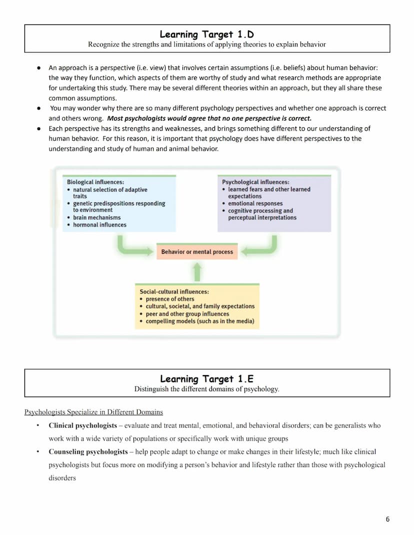 Review of Key Concepts and Terms (Unit 1)
Scientific Foundations of
Psychology
(10-14% of the AP exam/curriculum)
Psychology is the scientif
