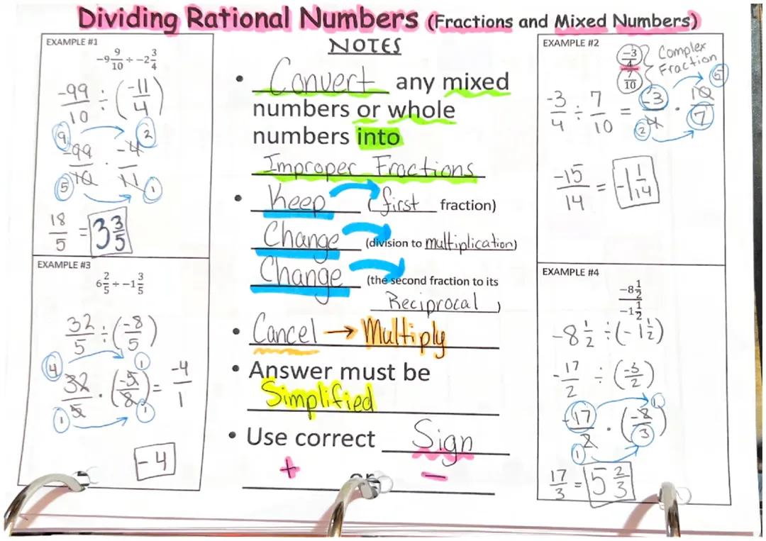 Easy Ways to Divide Rational Numbers, Fractions, and Decimals