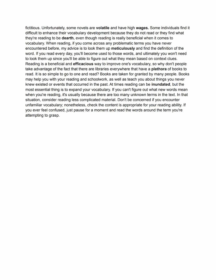 Maria Granado
PART 1
-
English 1-1 Vocabulary Usage
(sentences)
1. My parent's adobe is very charming, and it's located in Miami, Florida.
2