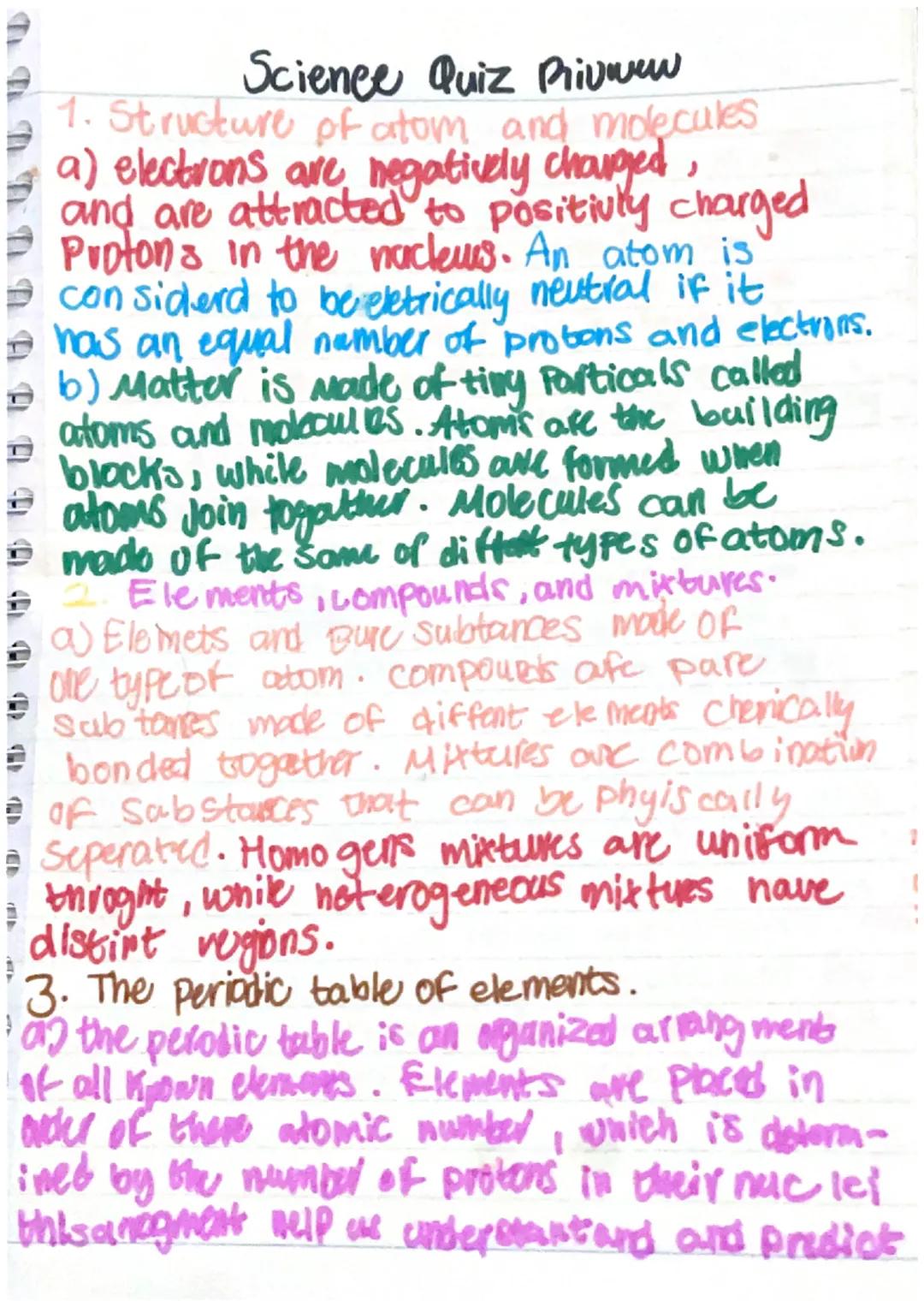 Structure of atom, mixture 