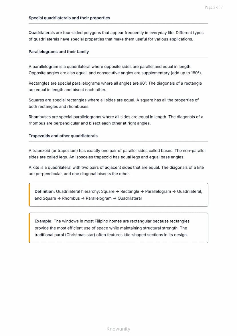 Geometry: Polygons and Quadrilaterals - Properties and Classification
Understanding polygon properties and quadrilateral classification
What