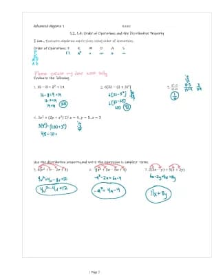 Know Order of Operations and the Distributive property thumbnail