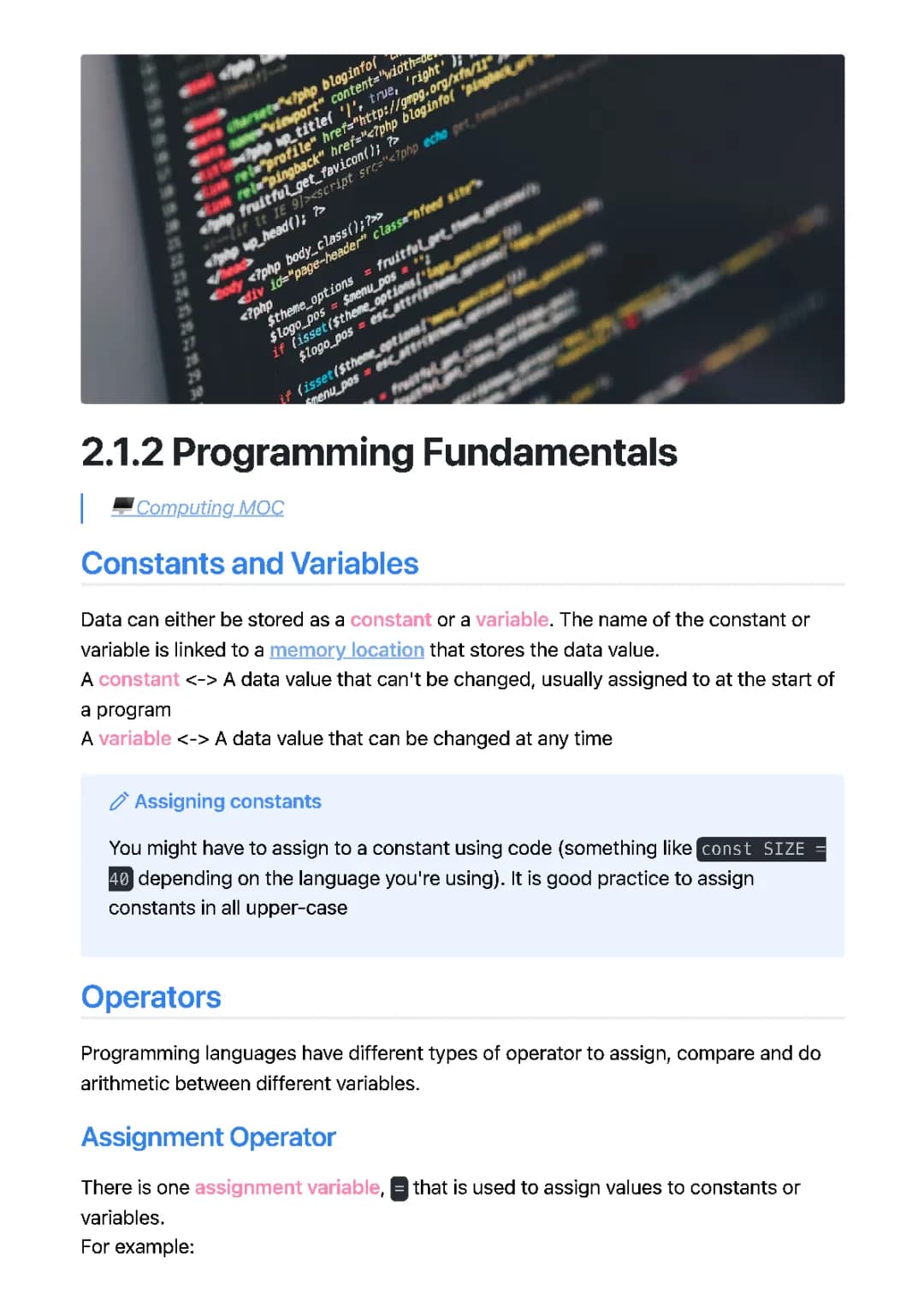 Programming Basics: Constants, Variables, and Operators for Kids