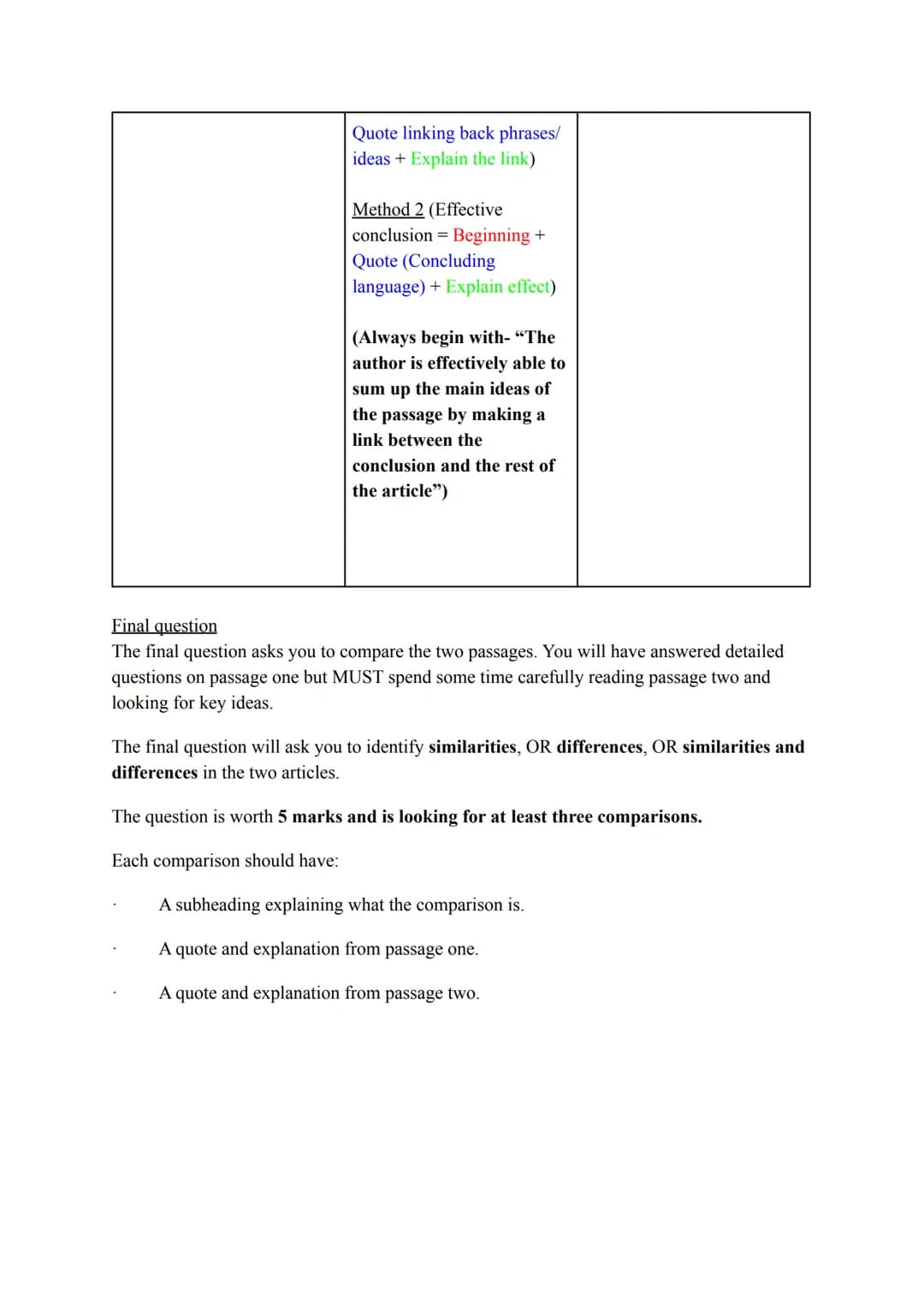 RUAE Question approaches
Summarising questions -
Keywords in Question
Using your own words...
In your own words...
Using your own words as f