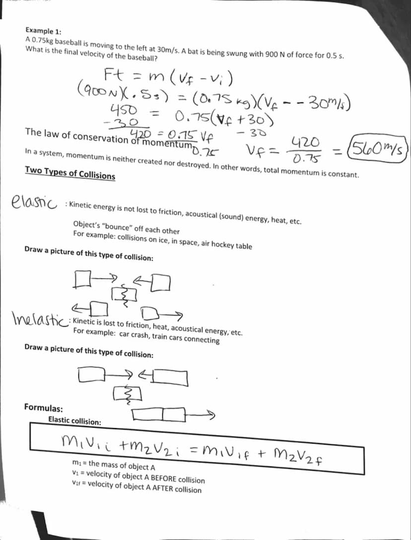 Momentum and Impulse Review:
Momentum ---think Pomentum
Momentum is the product of the object's mass & velocity.
Formula:
P=mv
momentum = ma