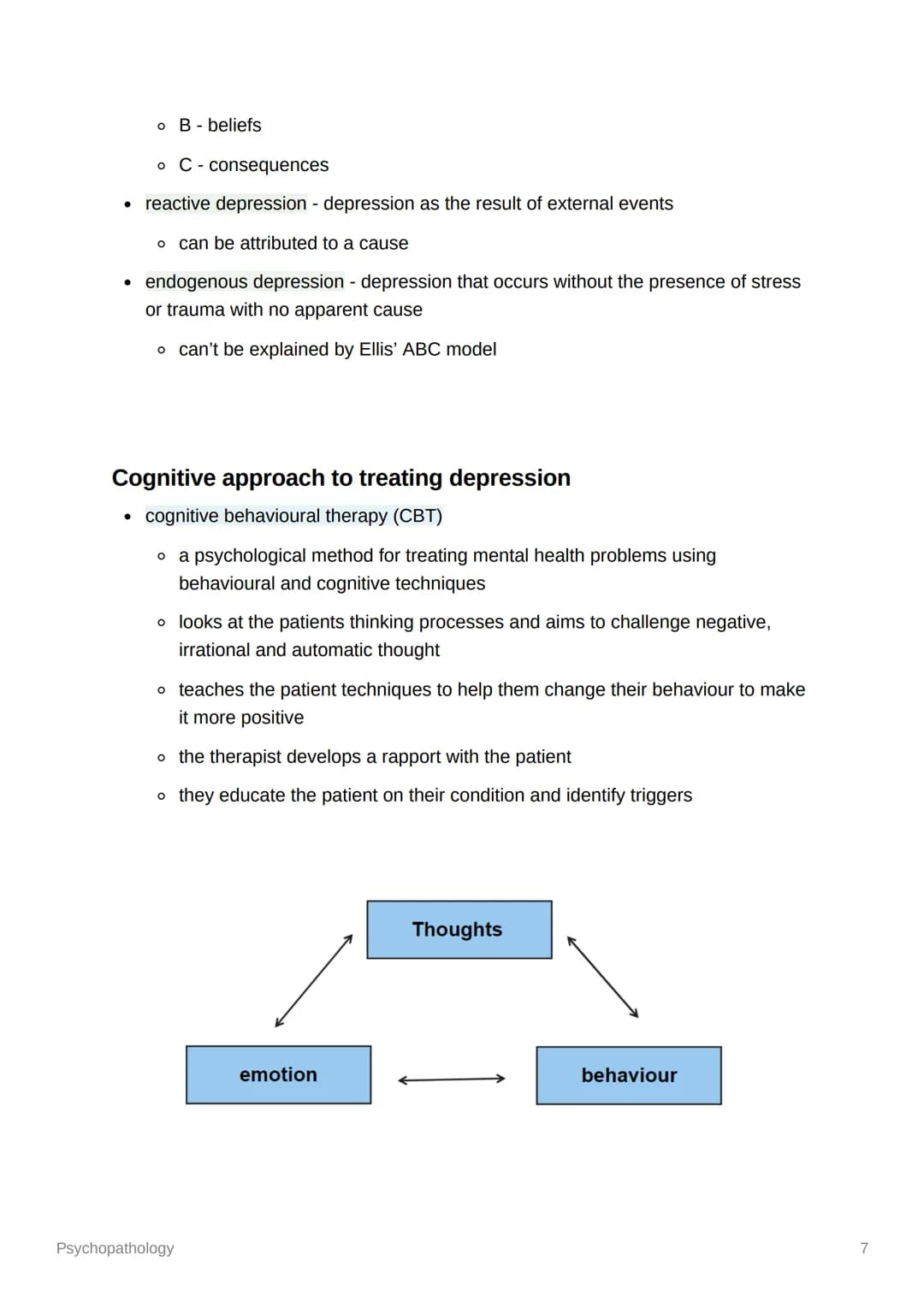 Psychopathology
Definitions of abnormality
• statistical infrequency - when an individual has less common characteristics,
those which are n