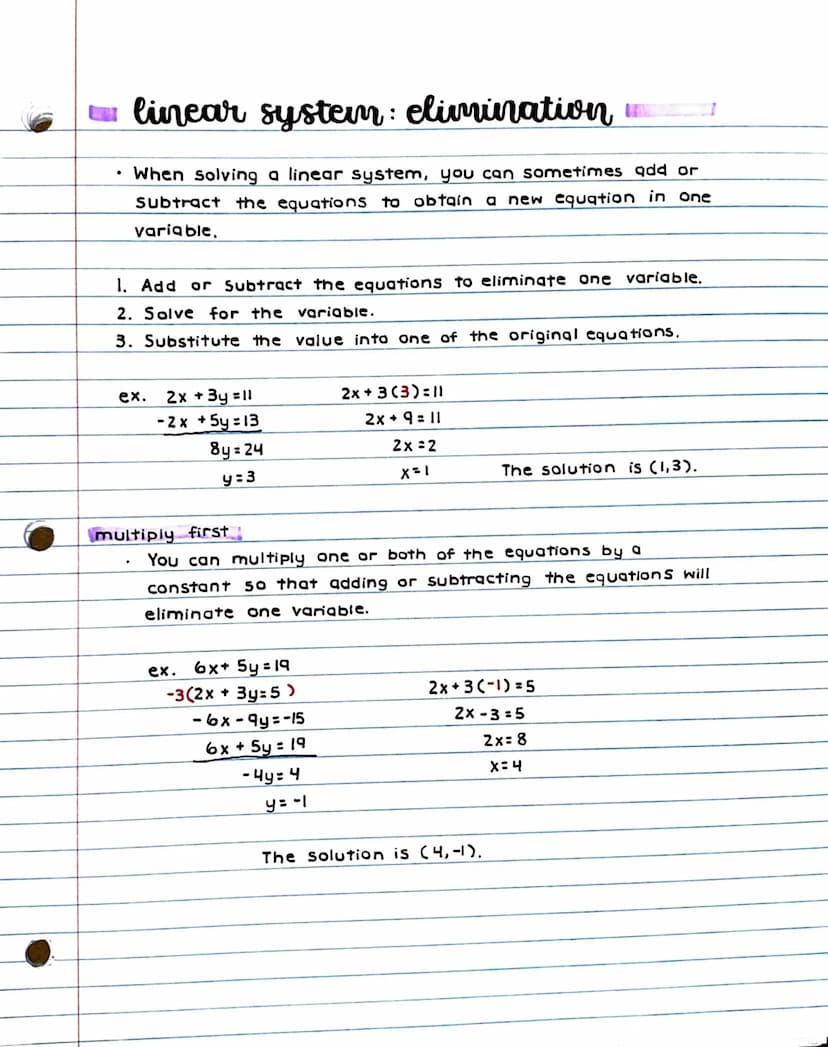 linear systems: graphing
A linear system, consists of two or more linear equations
in the same variables.
.
A solution of a linear system is